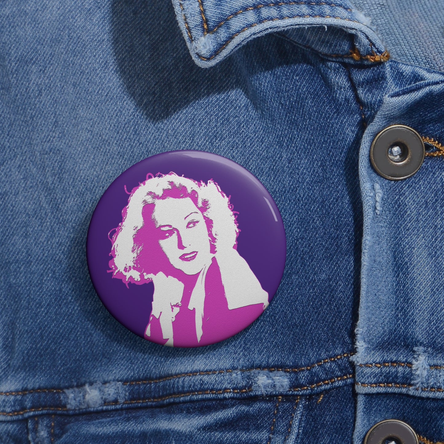 Fay Wray Classic TV & Film Purple Pin Buttons