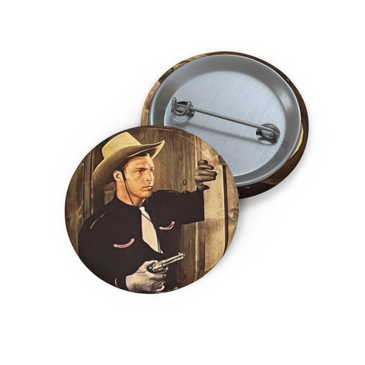 Buster Crabbe in Cattle Stampede - Western TV & Movie Classics Custom Pin Buttons