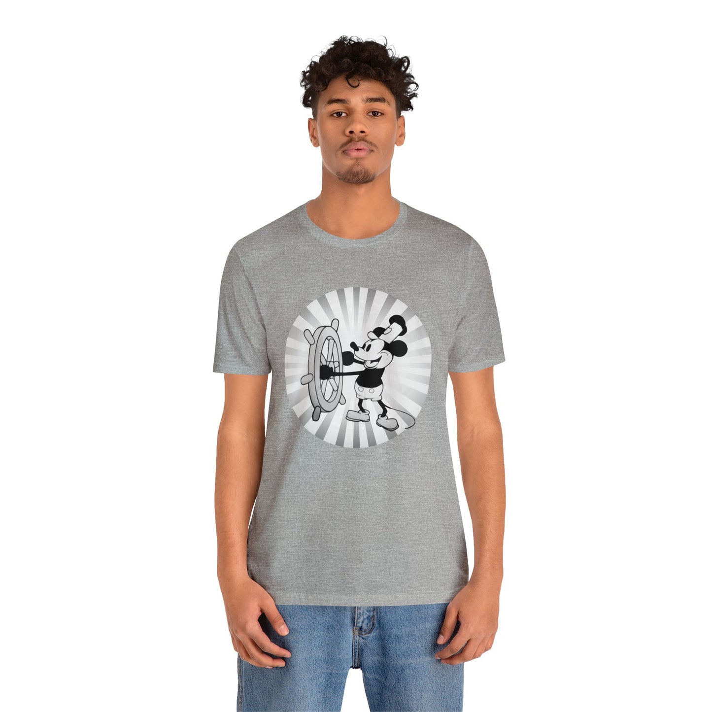 Steamboat Willie at the Helm - Classic TV & Film Unisex Jersey Short Sleeve Tee
