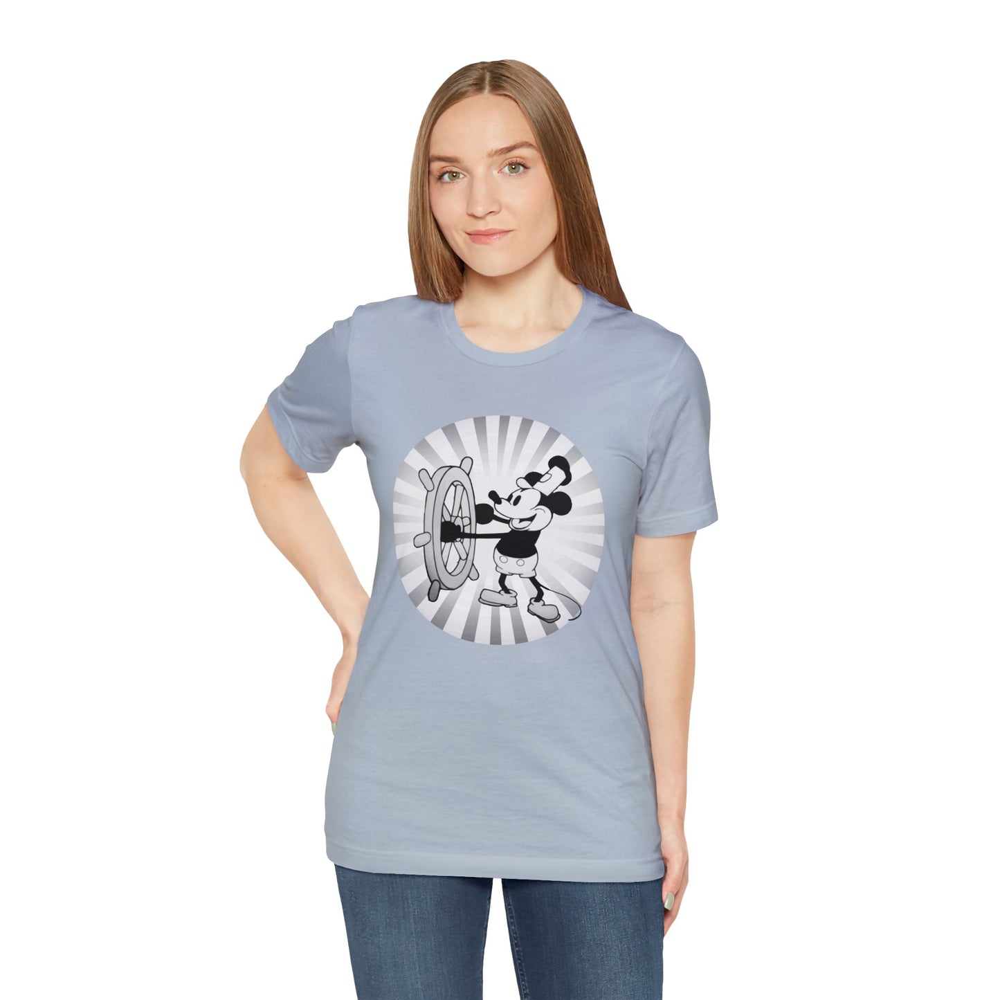 Steamboat Willie at the Helm - Classic TV & Film Unisex Jersey Short Sleeve Tee