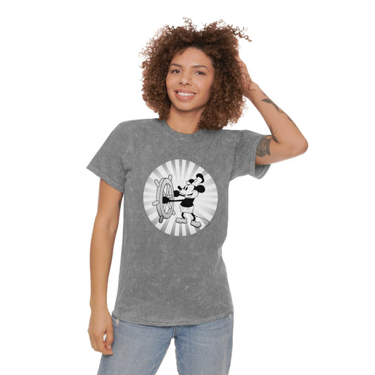 Steamboat Willie Classic TV & Film Unisex Mineral Wash T-Shirt