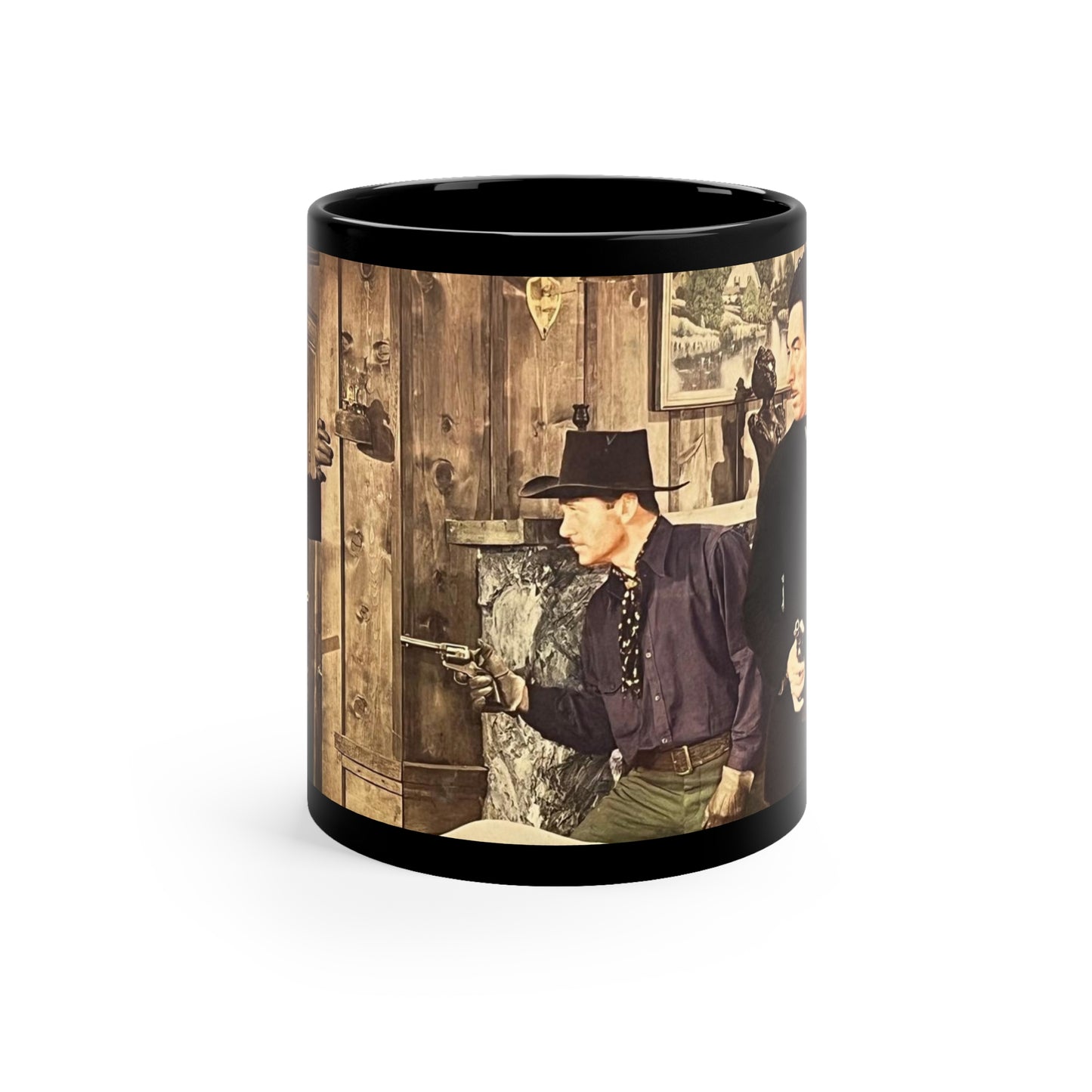 Buster Crabbe in Cattle Stampede - Western TV & Movie Classics - 11oz Black Mug