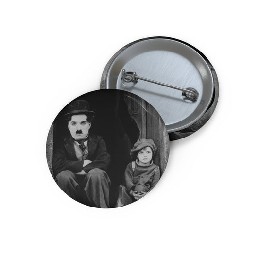 Charlie Chaplin in The Kid - Classic TV & Film Custom Pin Buttons