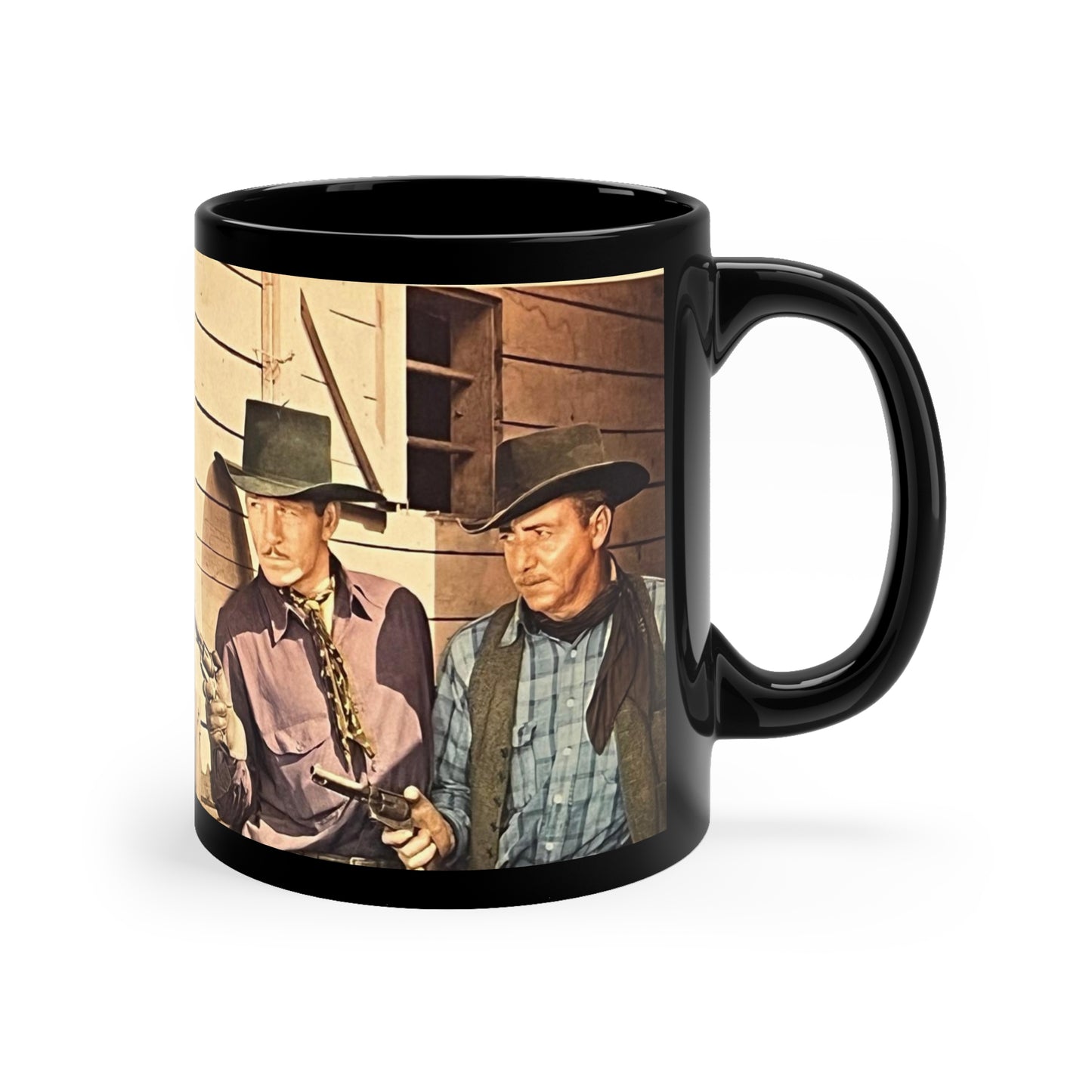 Buster Crabbe in Cattle Stampede - Western TV & Movie Classics - 11oz Black Mug